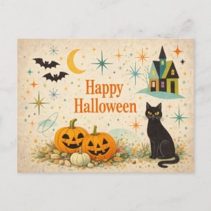 Cartes Pour Fêtes Annuelles Citrouilles orange Halloween du milieu du siècle