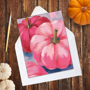 Cartes Pour Fêtes Annuelles Citrouilles roses jolies aquarelle
