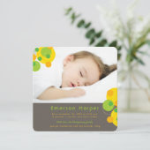 Cartes Pour Fêtes Annuelles Citrus Green Bubbly Retro Circles Baby Boy Photo (Debout devant)