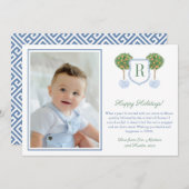 Cartes Pour Fêtes Annuelles Citrus Joyeuses Fêtes Blason Monogrammé Image Fête (Devant / Derrière)