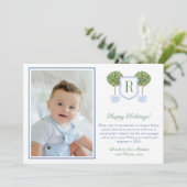 Cartes Pour Fêtes Annuelles Citrus Joyeuses Fêtes Blason Monogrammé Image Fête (Debout devant)