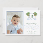 Cartes Pour Fêtes Annuelles Citrus Joyeuses Fêtes Monogramme Crête Image Fêtes (Devant)