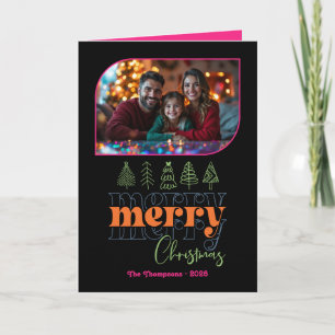 Cartes Pour Fêtes Annuelles Citrus Pop Main tirée Joyeux Noël Photo