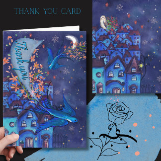 Cartes Pour Fêtes Annuelles City Skyline Community Thank You Card