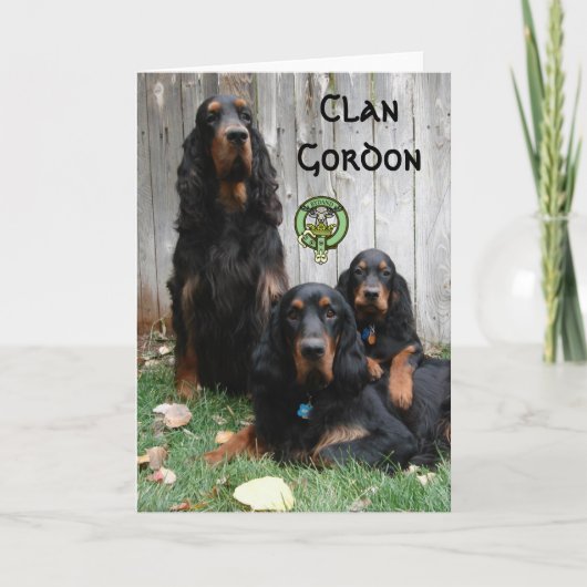 Cartes Pour Fêtes Annuelles CLAN GORDON, Gordon Setter Generations Note (Devant)