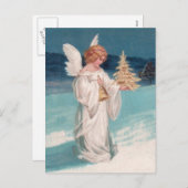 Cartes Pour Fêtes Annuelles Clapsaddle : Ange de Noël avec Bell (Devant / Derrière)