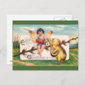 Cartes Pour Fêtes Annuelles Clapsaddle : Musique Faisant Fée de Pâques (Devant / Derrière)