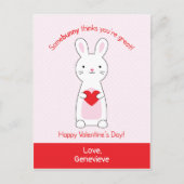 Cartes Pour Fêtes Annuelles Classe Bunny Cute Valentines (Devant)