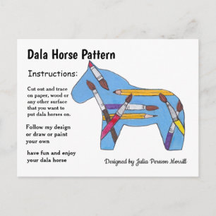 Cartes Pour Fêtes Annuelles Classe d'art Dala Horse Motif à partager