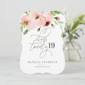 Cartes Pour Fêtes Annuelles Classe de graduation de l'aquarelle florale (Debout devant)