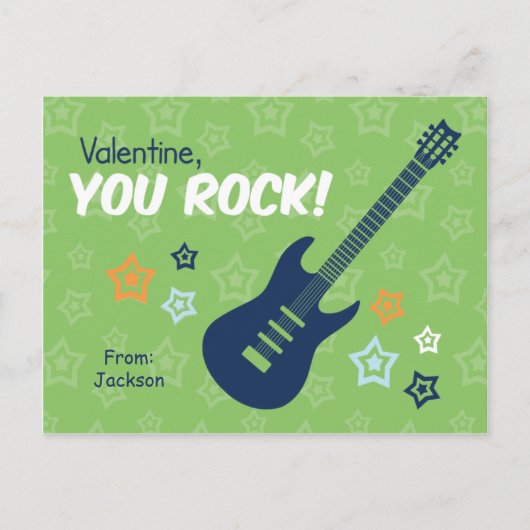 Cartes Pour Fêtes Annuelles Classe de guitare rock Valentines (Devant)
