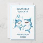 Cartes Pour Fêtes Annuelles Classe de l'école des requins pour enfants Joyeuse (Devant)