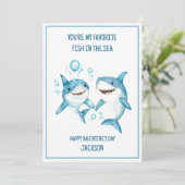 Cartes Pour Fêtes Annuelles Classe de l'école des requins pour enfants Joyeuse (Debout devant)