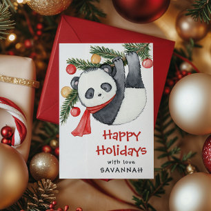 Cartes Pour Fêtes Annuelles Classe de panda fantaisiste Noël