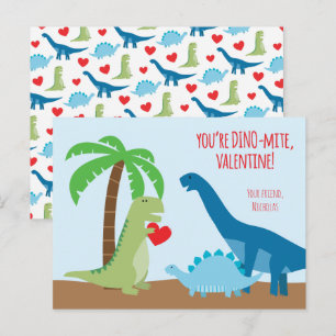 Cartes Pour Fêtes Annuelles Classe Dinosaur Valentine - T-Rex 