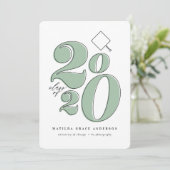Cartes Pour Fêtes Annuelles Classe graphique audacieuse de 2020 graduation fai (Debout devant)