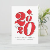 Cartes Pour Fêtes Annuelles Classe graphique audacieuse de 2020 graduation fai (Debout devant)