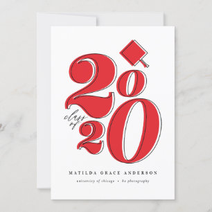 Cartes Pour Fêtes Annuelles Classe graphique audacieuse de 2020 graduation fai