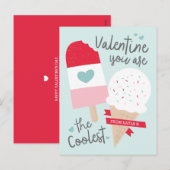 Cartes Pour Fêtes Annuelles Classe la plus froide Valentine (Devant / Derrière)