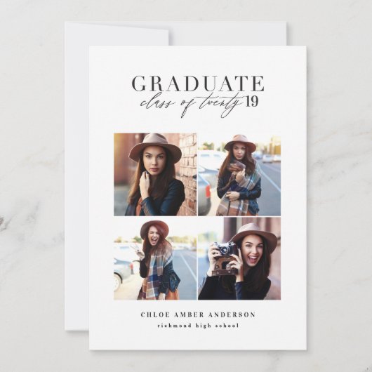 Cartes Pour Fêtes Annuelles Classe moderne de 2019 de graduation photo faire-p (Devant)