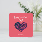 Cartes Pour Fêtes Annuelles Classe simple rouge et blanc pour la Saint-Valenti (Debout devant)