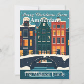 Cartes Pour Fêtes Annuelles Classic Amsterdam Maison de Noël Famille Canal (Devant)