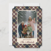 Cartes Pour Fêtes Annuelles Classic Blue Dark Green Red Plaid Pattern Holiday (Devant)