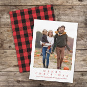 Cartes Pour Fêtes Annuelles Classic Buffalo Check Joyeux Noël Photo