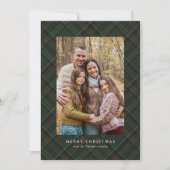 Cartes Pour Fêtes Annuelles Classic Christmas plaid hunter green simple photo (Devant)