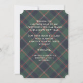 Cartes Pour Fêtes Annuelles Classic Dark Blue Red Green Plaid Pattern (Dos)