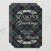 Cartes Pour Fêtes Annuelles Classic Dark Blue Red Green Plaid Pattern (Devant / Derrière)