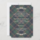 Cartes Pour Fêtes Annuelles Classic Dark Blue Red Green Plaid Pattern (Dos)