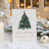 Cartes Pour Fêtes Annuelles Classic Festive Gold Christmas Tree