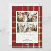 Cartes Pour Fêtes Annuelles Classic Festive Red Plaid 5 Photo Christmas (Dos)