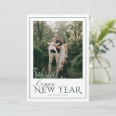 Cartes Pour Fêtes Annuelles Classic Frame New Year Photo (Debout devant)