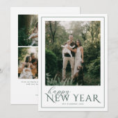 Cartes Pour Fêtes Annuelles Classic Frame New Year Photo (Devant / Derrière)