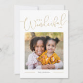 Cartes Pour Fêtes Annuelles Classic Gold Script Calligraphie Merveilleuse Vie (Devant)