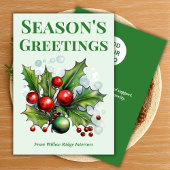 Cartes Pour Fêtes Annuelles Classic Green & White Holiday Card