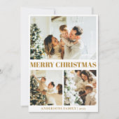 Cartes Pour Fêtes Annuelles Classic Minimal Joyeux Noël Moutarde Or (Devant)