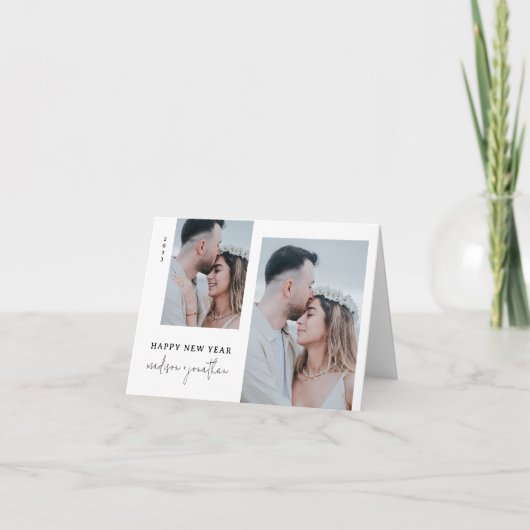 Cartes Pour Fêtes Annuelles Classic New Year with Photo Folded (Devant)