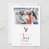 Cartes Pour Fêtes Annuelles Classic Noël Holly Branches Vacances C (Devant)