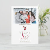 Cartes Pour Fêtes Annuelles Classic Noël Holly Branches Vacances C (Debout devant)