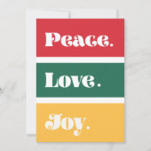 Cartes Pour Fêtes Annuelles Classic Peace Love Joie Noël salutations (Devant)