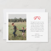Cartes Pour Fêtes Annuelles Classic Red Bow Photo (Dos)