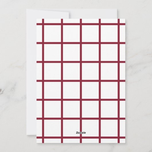 Cartes Pour Fêtes Annuelles Classic Red Check Joyeux Nouvel An Une photo (Dos)