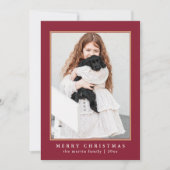 Cartes Pour Fêtes Annuelles Classic Red Check Motif Joyeux Noël Photo (Devant)