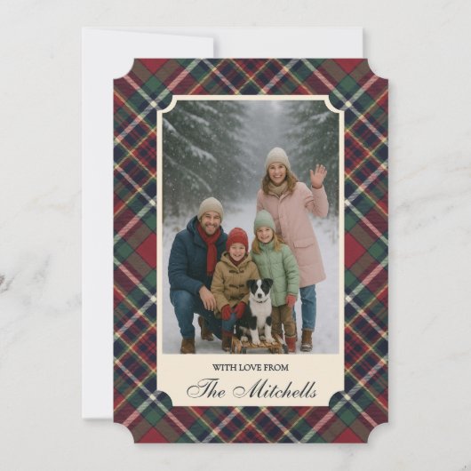 Cartes Pour Fêtes Annuelles Classic Red Dark Blue Green Plaid Pattern (Devant)