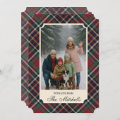 Cartes Pour Fêtes Annuelles Classic Red Dark Blue Green Plaid Pattern (Devant / Derrière)