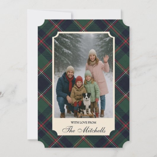 Cartes Pour Fêtes Annuelles Classic Red Dark Blue Green Plaid Pattern (Devant)