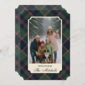 Cartes Pour Fêtes Annuelles Classic Red Dark Blue Green Plaid Pattern (Devant / Derrière)